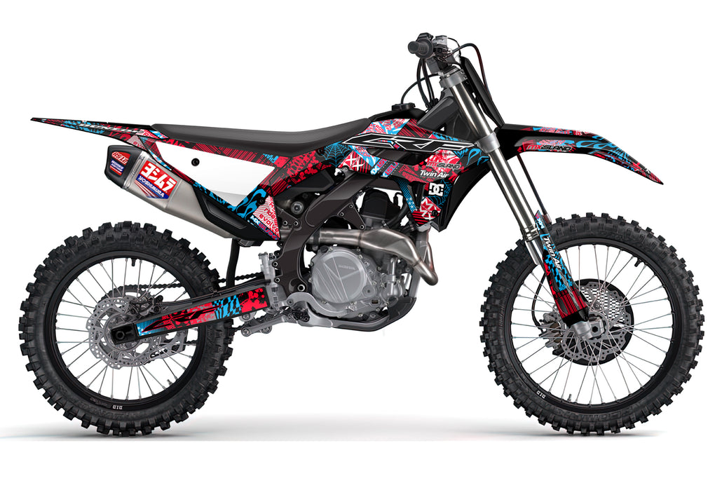 NIGHT RIDER: RED/CYAN (BLACK) Honda Complete Graphics Kit