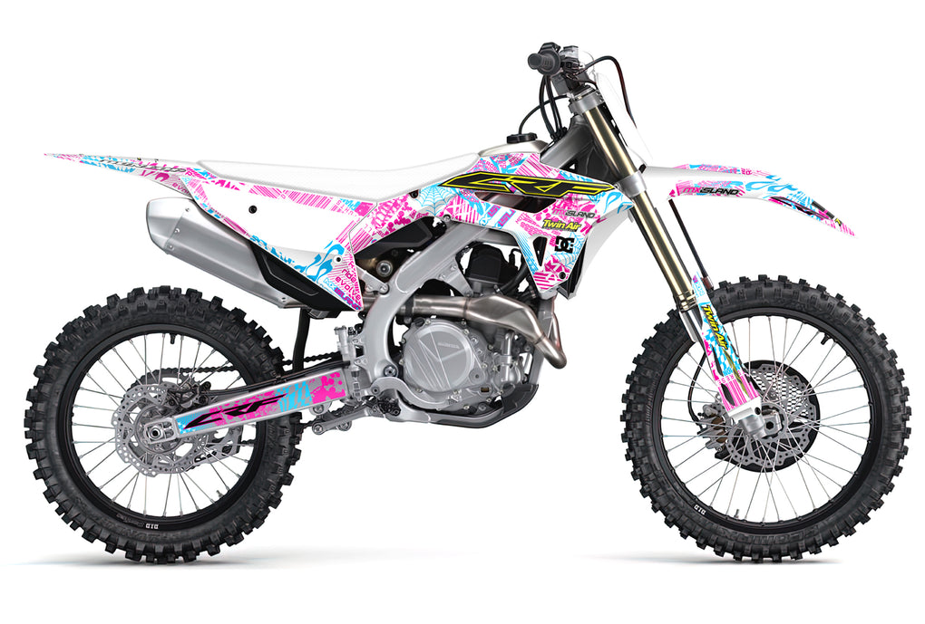 NIGHT RIDER: MAGENTA/CYAN (WHITE) Honda Complete Graphics Kit