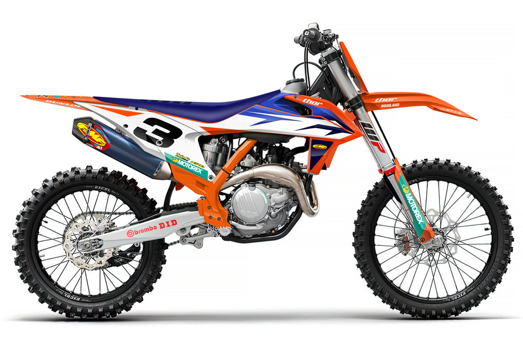 HORIZON: BLUE/ORANGE KTM Complete Graphics Kit