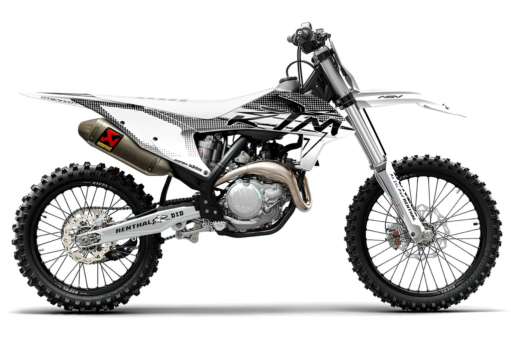 TURBO: WHITE/BLACK KTM Complete Graphics Kit