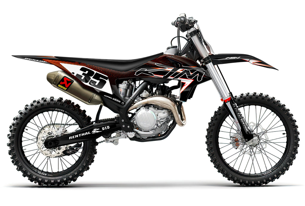 TURBO: ORANGE/BLACK KTM Complete Graphics Kit