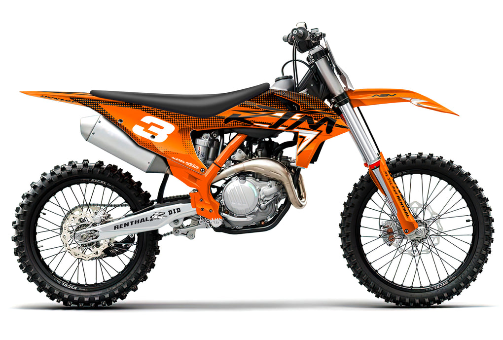 TURBO: ORANGE KTM Complete Graphics Kit
