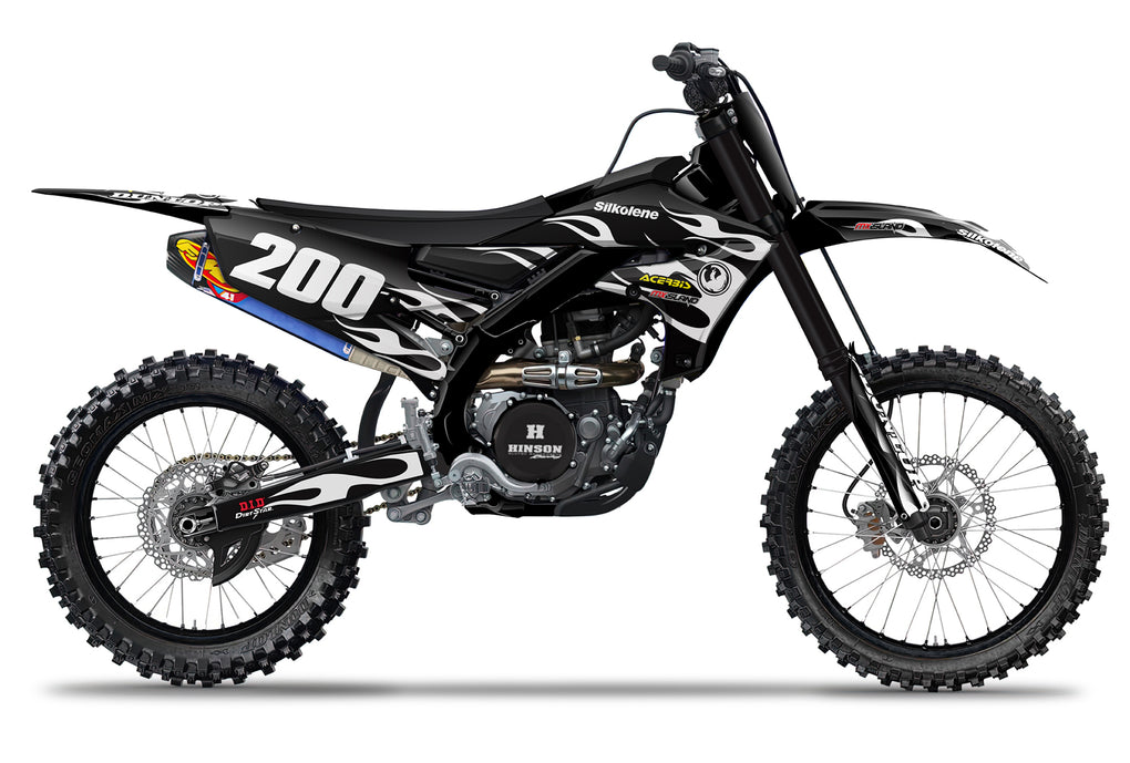 HOT ROD: WHITE/BLACK Yamaha Complete Graphics kit