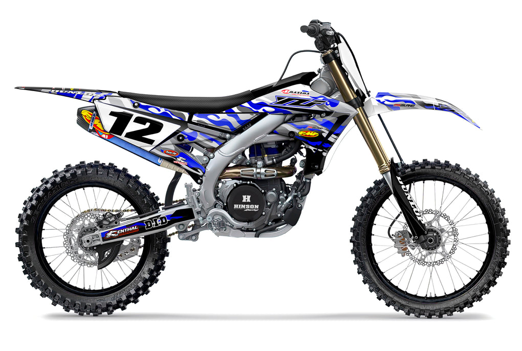 JET FIGHTER CAMO: BLUE/GREY Yamaha Complete Graphics Kit