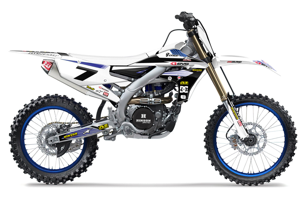 RIDGELINE: WHITE/BLUE Yamaha Complete Graphics kit
