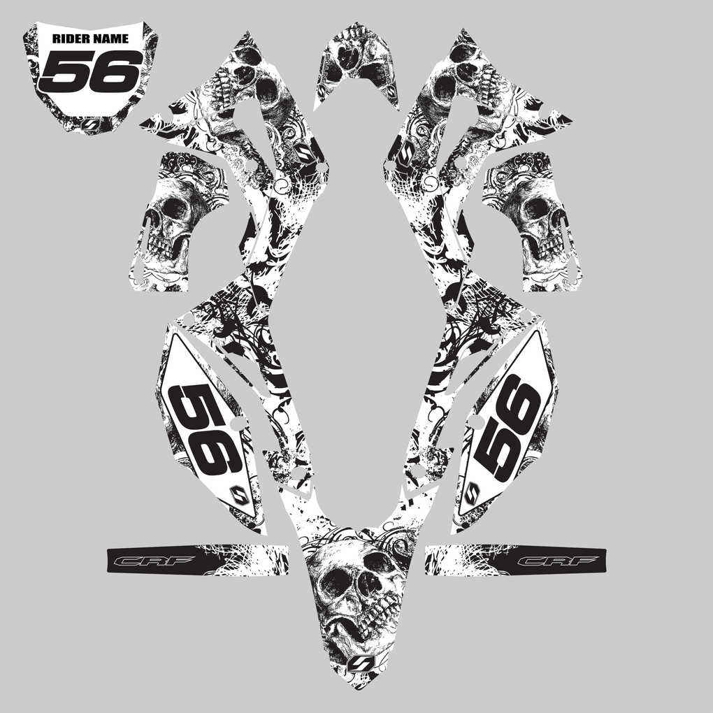 BONECRUSHER: WHITE/BLACK Complete Graphics kit