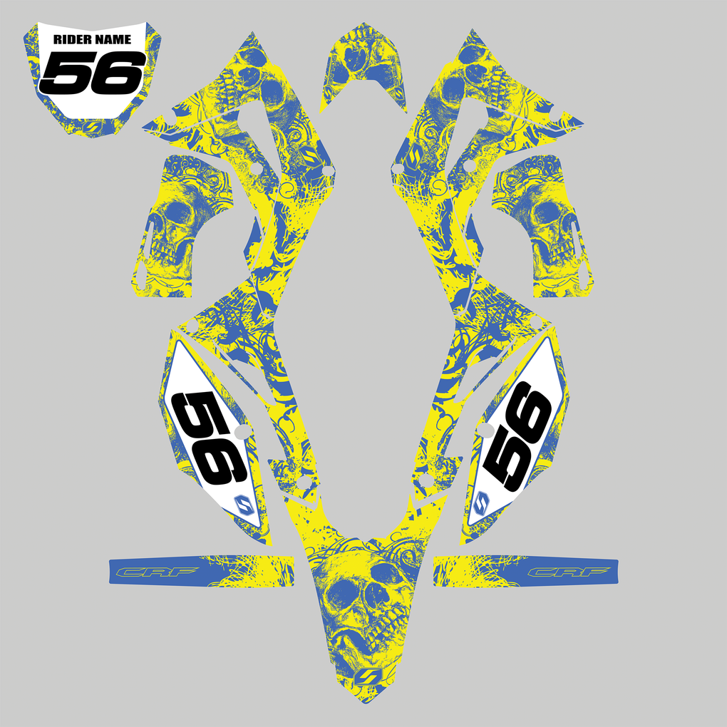 BONECRUSHER: YELLOW/CYAN KTM Complete Graphics kit