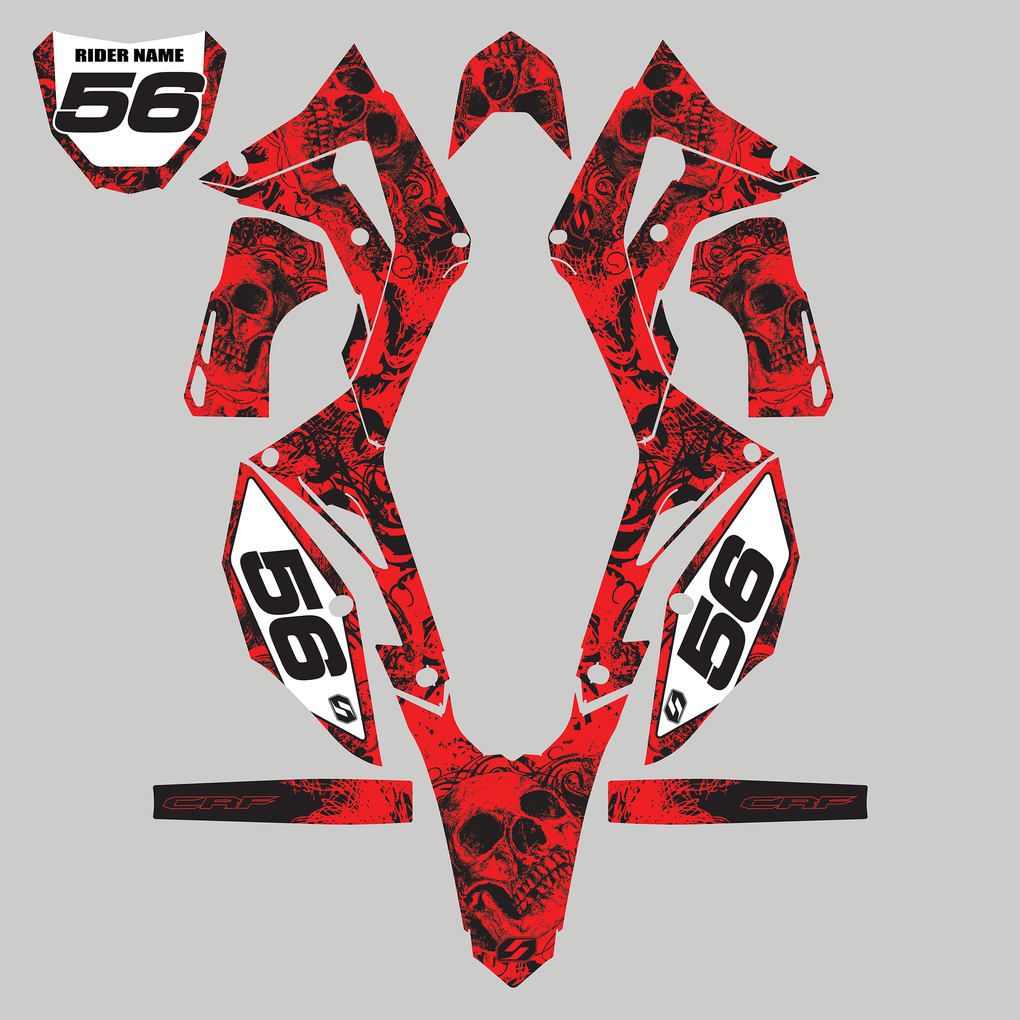 BONECRUSHER: RED/BLACK KTM Complete Graphics kit