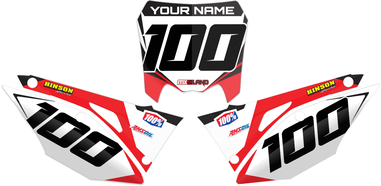 Pre-Printed Side Number Plate Background Decal For 1984-2001 Honda XR200 & XR250