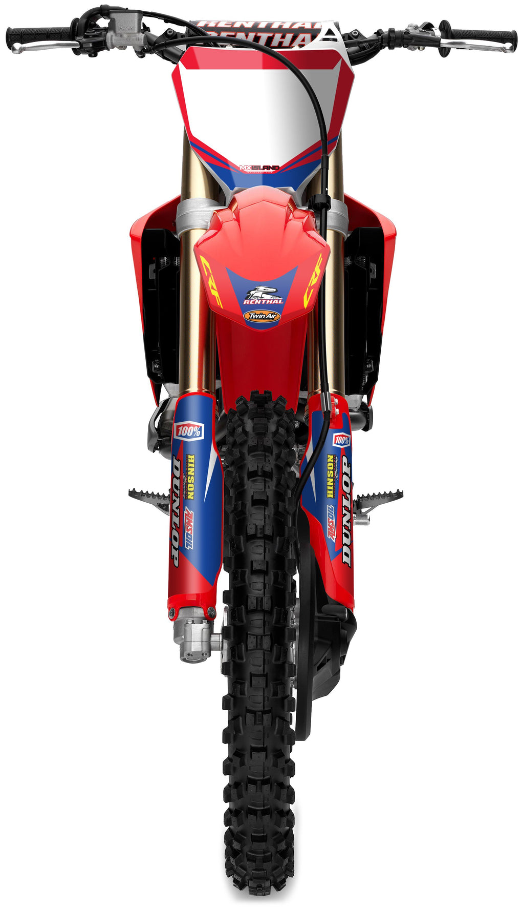 FACTORY RIDER: BLUE/RED Honda Complete Graphics Kit