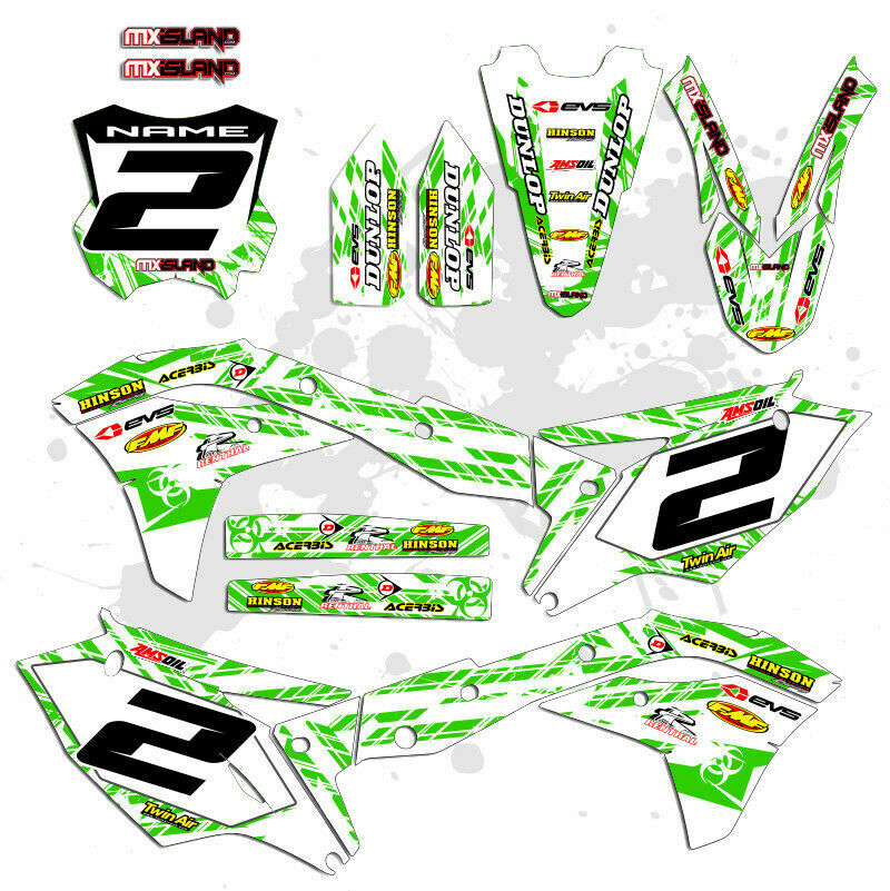 ISLAND STRIKE: WHITE/GREEN Kawasaki Complete Graphics Kit