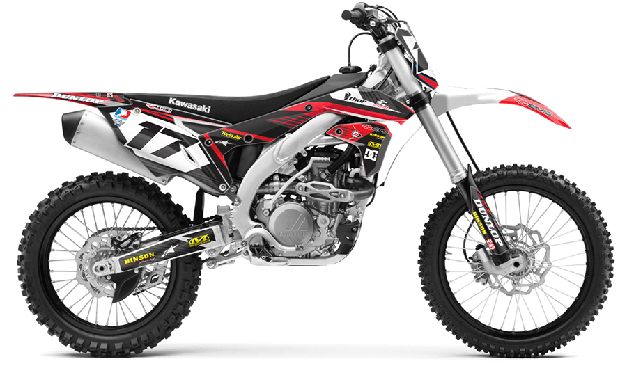 RIDGELINE: BLACK/RED Kawasaki Complete Graphics Kit