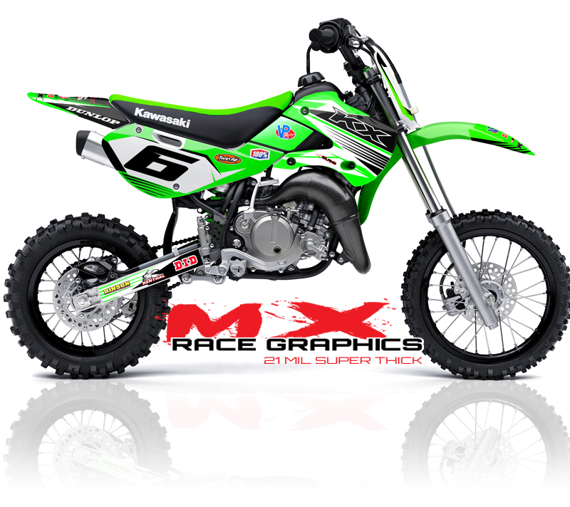 FACTORY: BLACK/GREEN Kawasaki Complete Graphics kit
