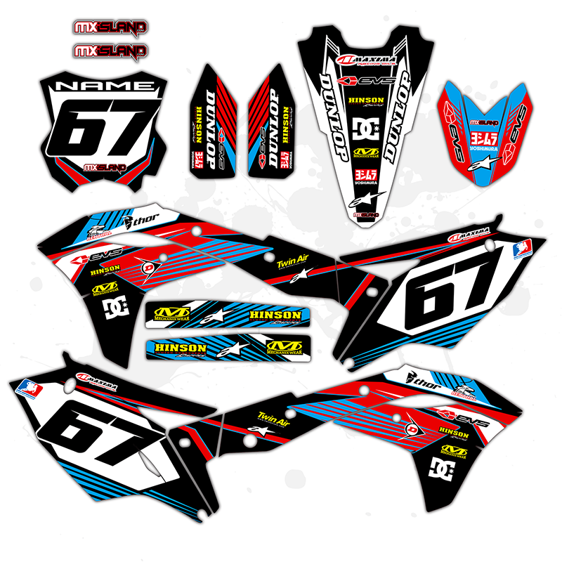 RIDGELINE: RED/BLUE Kawasaki Complete Graphics kit