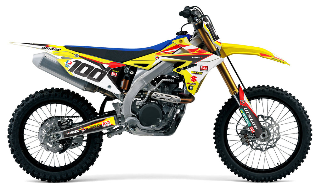 suzuki factory red yellow complete sticker kit 