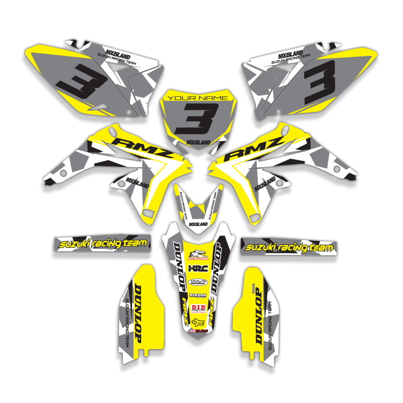 URBAN CAMO: YELLOW/GREY Suzuki Complete Graphics Kit