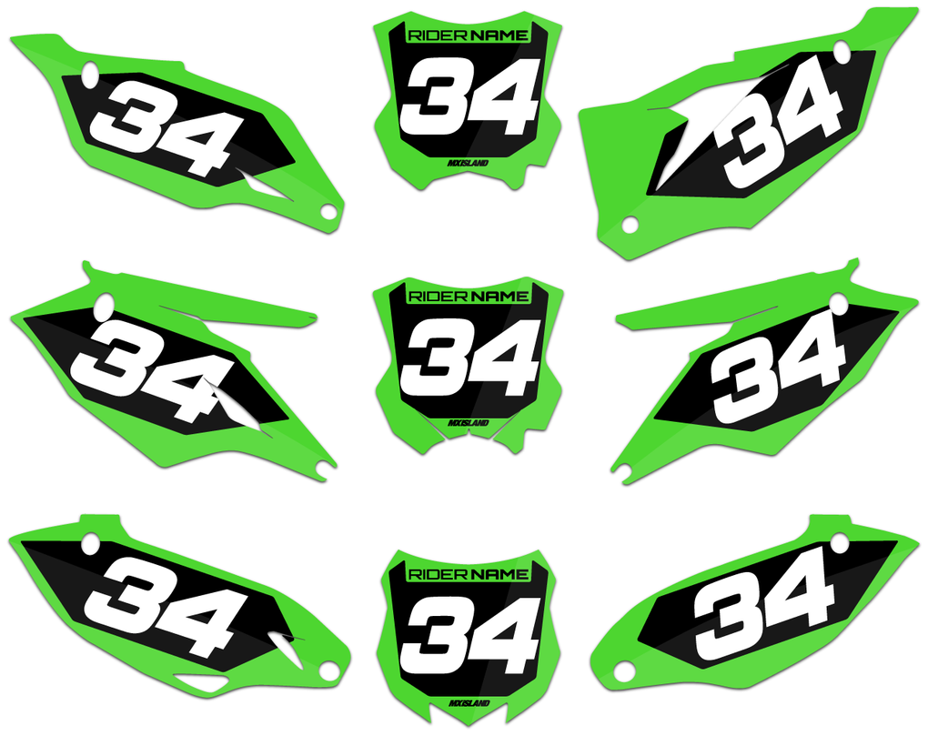 X-3 SERIES: Kawasaki Number Plate Graphics kit