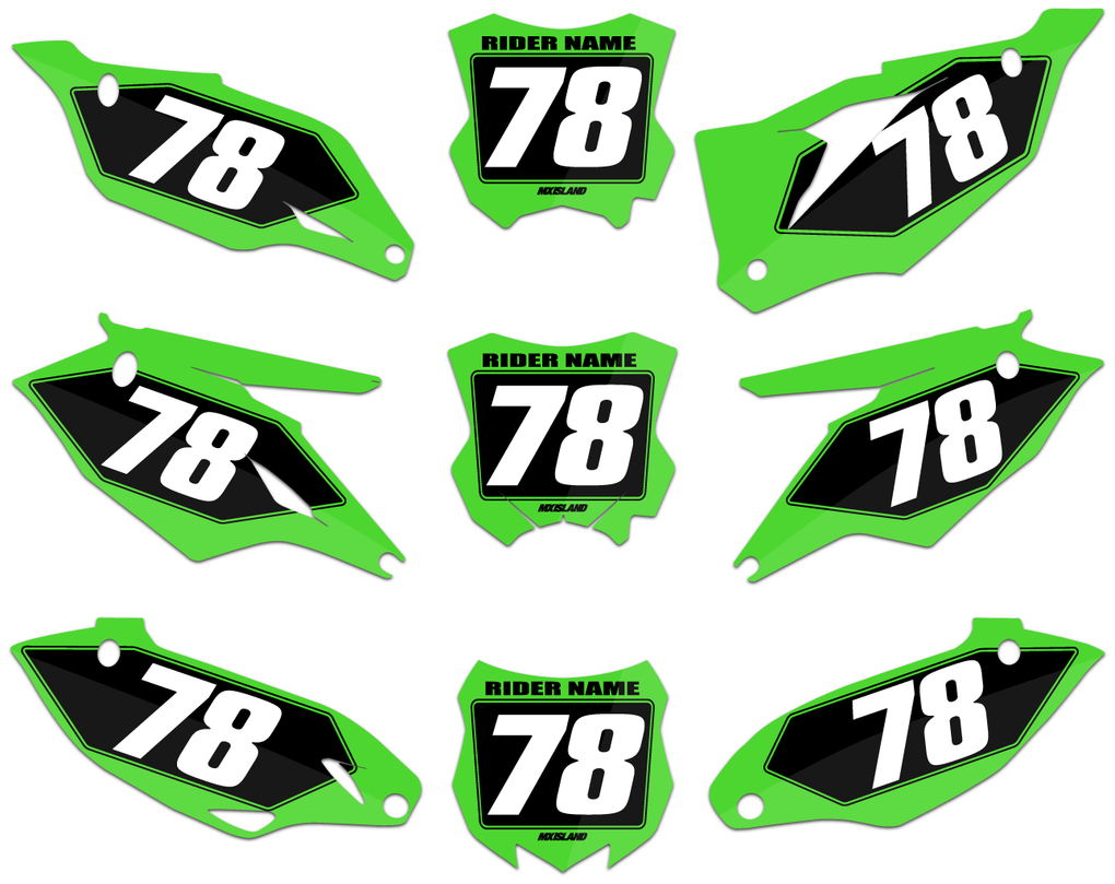 X-4 SERIES: Kawasaki Number Plate Graphics kit