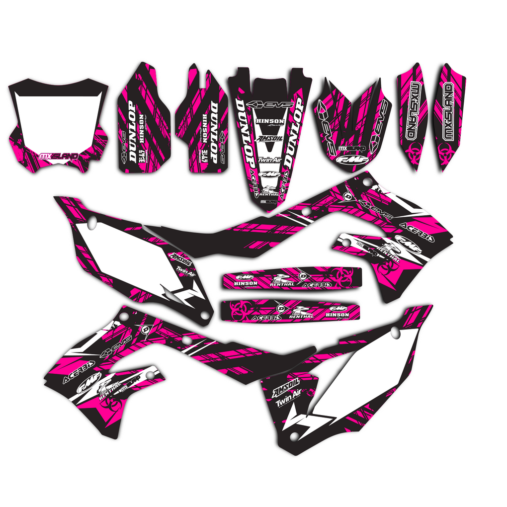 ISLAND STRIKE: MAGENTA/BLACK Kawasaki Complete Graphics Kit